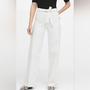 Banana Republic High Rice Wide- Leg  Elegant Off White Pants